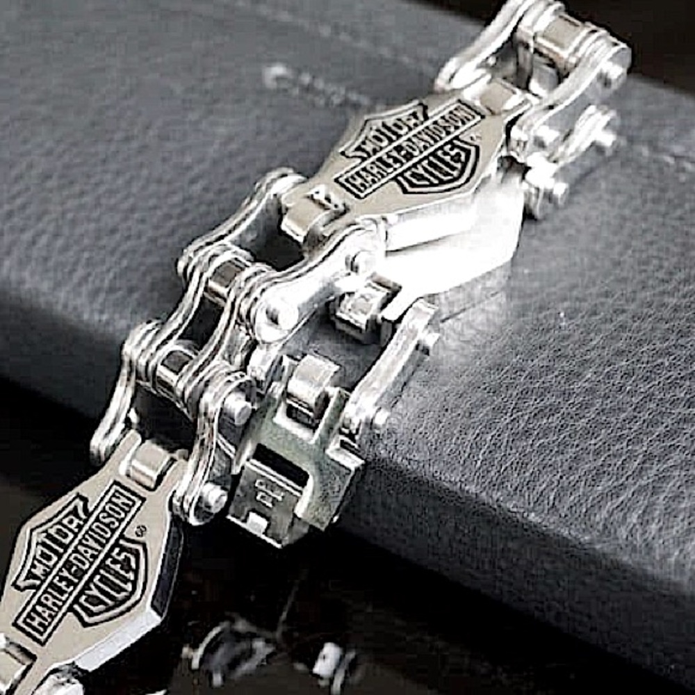 Harley Davidson Stainless Steel Bracelet Biker Shield Motorcycle Customized Size - Picture 8 of 11